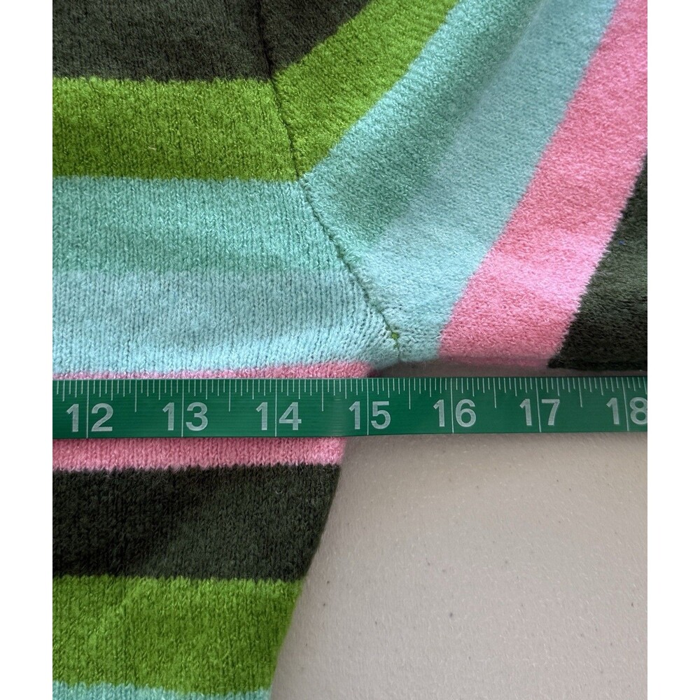 Women Y2K Colorblock Stripe Cropped Knit Top Candycore Dopamine Dressing Sz Med - Picture 6 of 7